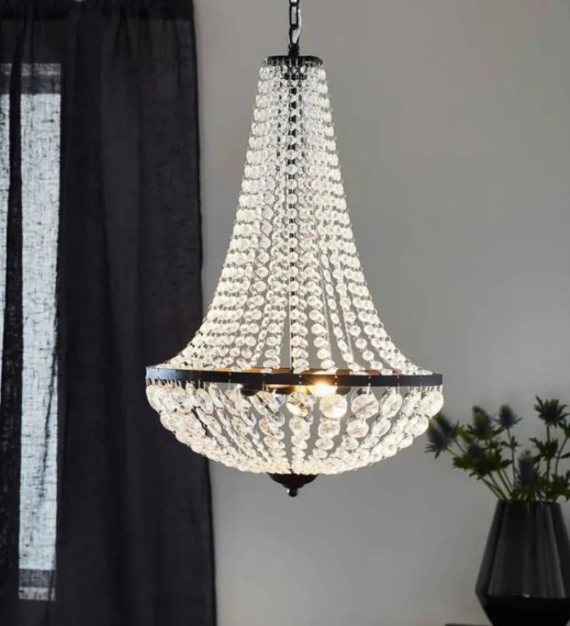 Modern Crystal Chandelier - Elegant Lighting Fixture for Living and Dining Spaces