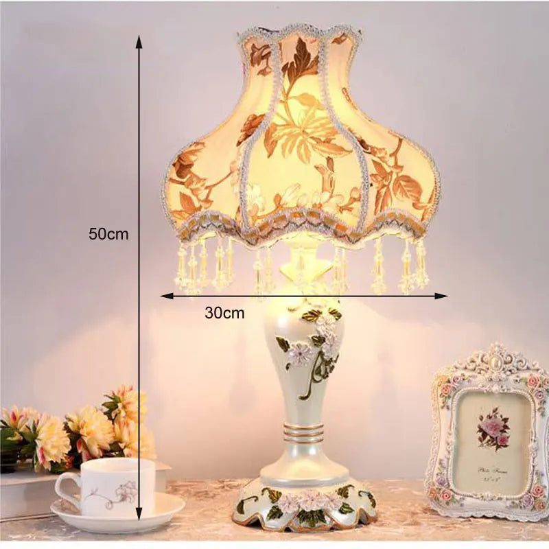 European Style Table Lamp for Bedroom Bedside, Hotel, Wedding Room, Garden, Palace Decor