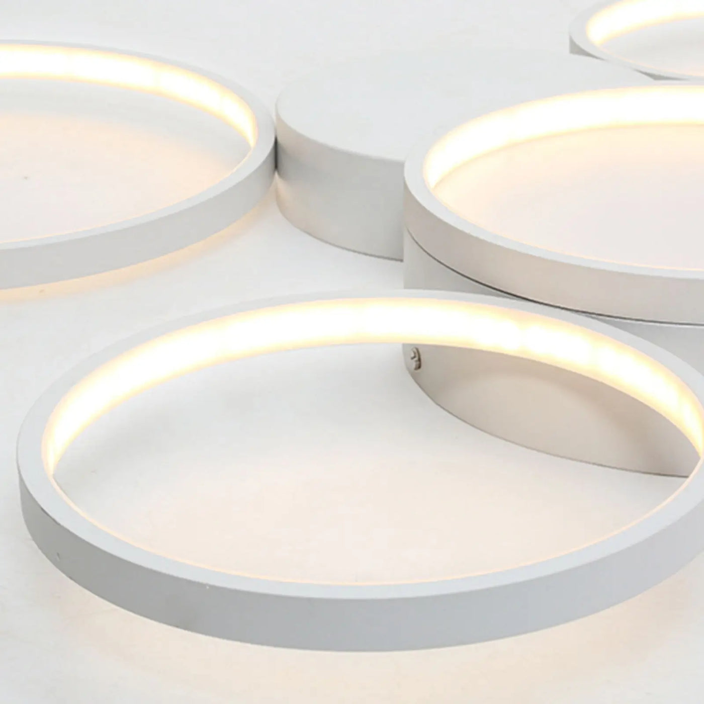 Modern Minimalist Flush Mount LED Ceiling Light - 7 Rings Design with Remote Control for Living Room, Bedroom