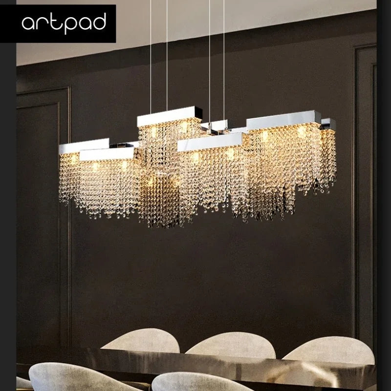 Artpad Modern Luxury Crystal Hanging Lamps - Scandinavian Style Creative Ceiling Chandelier for Dining Room