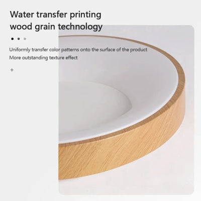 Nordic LED Wood Grain Ceiling Light: Ultra-thin Circular