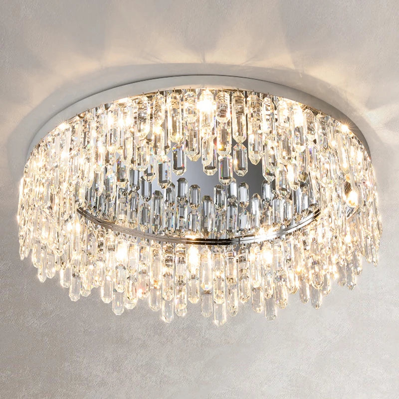 2024 Luxury Crystal Ceiling Light - Elegant Lustres for Bedroom and Living Room Decor