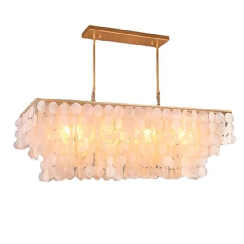 Modern Scandinavian Shell Chandelier - Luxury Dining Room and Living Room Lighting Fixture