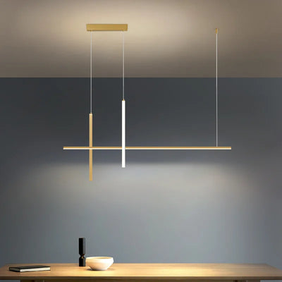 Modern Minimalist LED Chandelier – Dimmable Black Pendant Lamp for Dining Room, Kitchen, or Bar