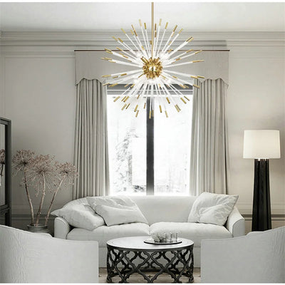 Crystal Dandelion Ceiling Chandelier - Luxury LED Hanging Lamp for Living Room, Hall, Restaurant