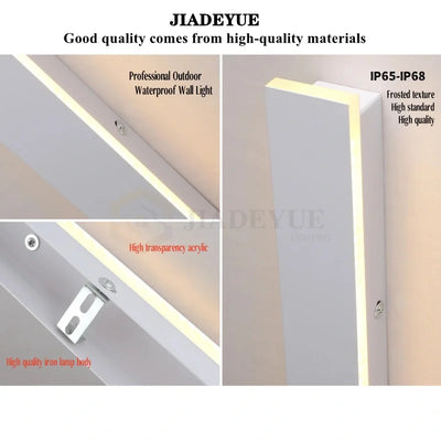 Modern Waterproof LED Long Wall Lamp - Ideal for Garage, Balcony, and Garden Corridors