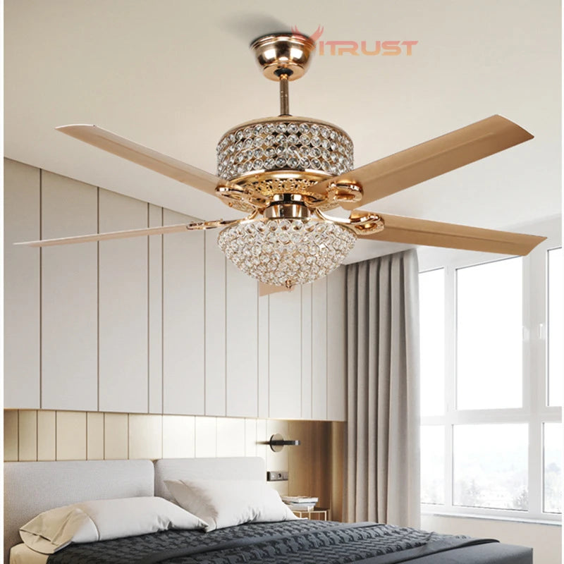 Tuya Smart Crystal Ceiling Fan LED Light: Experience Elegance and Comfort in Your Space