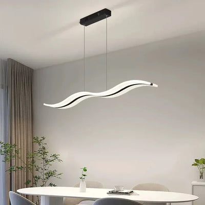 Modern LED Pendant Lamp – Minimalist Strip Chandelier for Living Room, Dining Room, and Kitchen