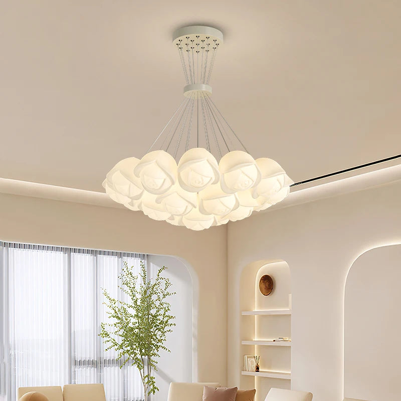 Minimalist LED Rose Pendant Lights - Elegant Interior Lighting for Various Spaces