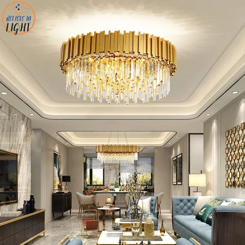 Modern Luxury Crystal Chandelier - Exquisite Lighting Fixture for Elegant Living Spaces