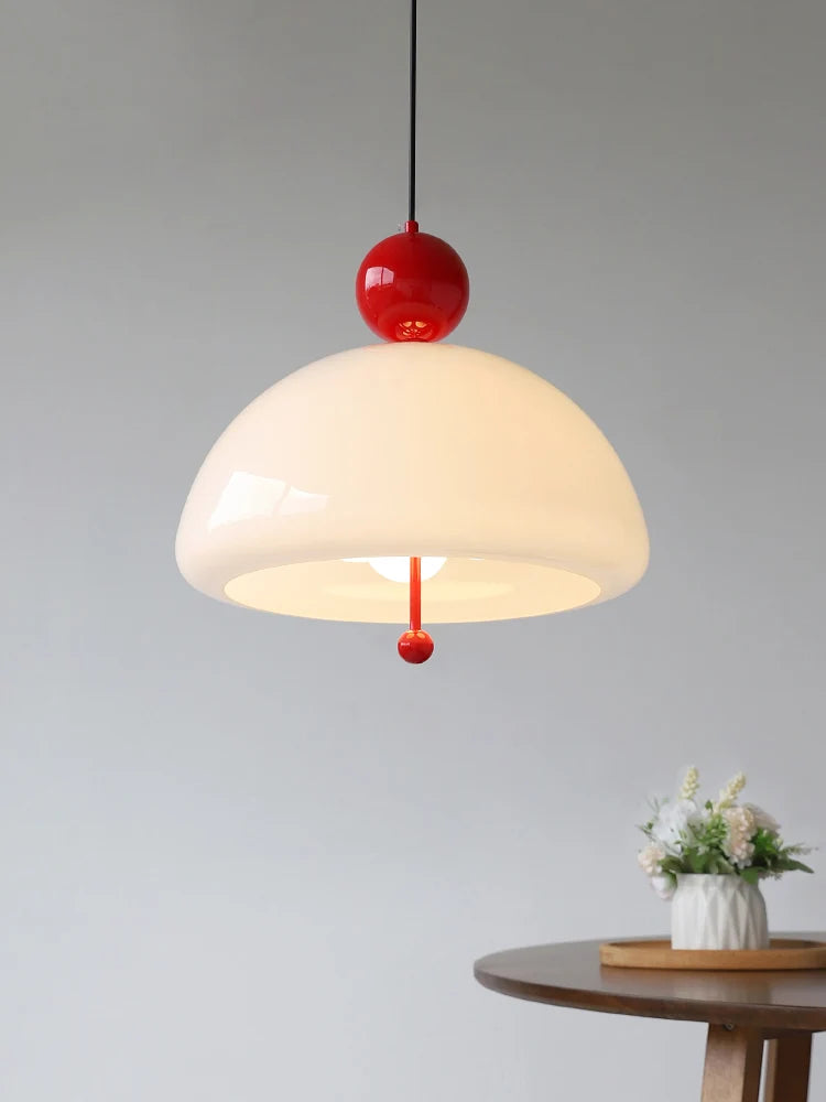 Medieval French Retro Pendant Light: Elegant Cream Glass Design for Modern Spaces