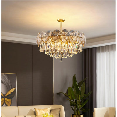 Modern Creative Light Luxury LED Crystal Ceiling Chandelier for Bedroom Living Room Restaurant Hotel Glass Pendant Lamp