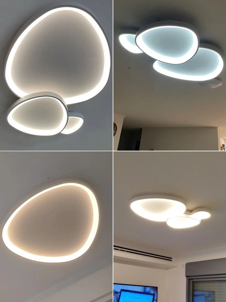 Nordic Minimalist LED Ceiling Chandelier - Dimmable Pendant Lamp for Living Room, Bedroom, Office