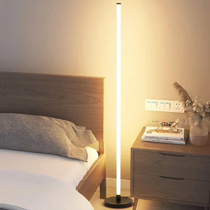 Modern LED Floor Lamp - Long Strip Vertical Lighting for Bedroom, Living Room, and Study