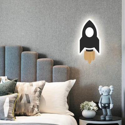 Cartoon Rocket Moon LED Wall Light for Kid's Room