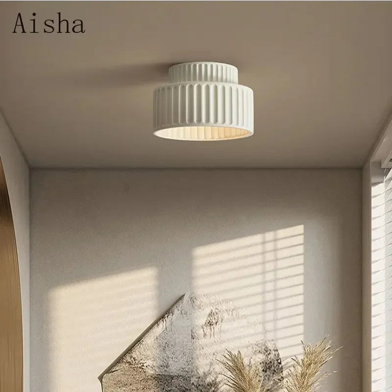 Japanese Style Wabi-Sabi Balcony Ceiling Lamp for Nordic Home Lighting