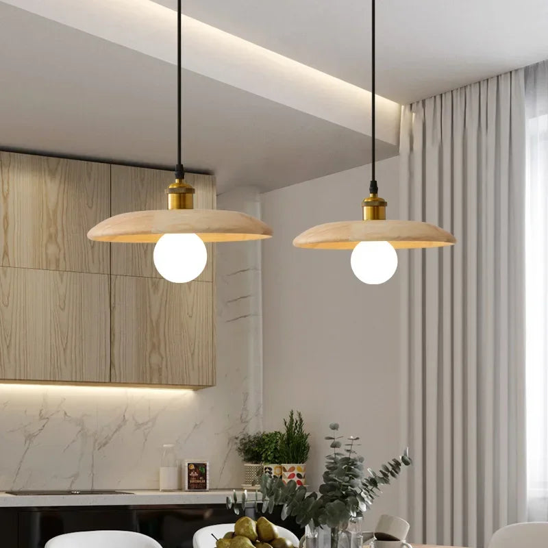 Nordic Solid Wood Pendant Light - Retro Decorative Chandelier