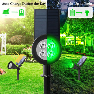 T-SUN Green LED Solar Spotlight - Waterproof Solar Wall Light for Garden