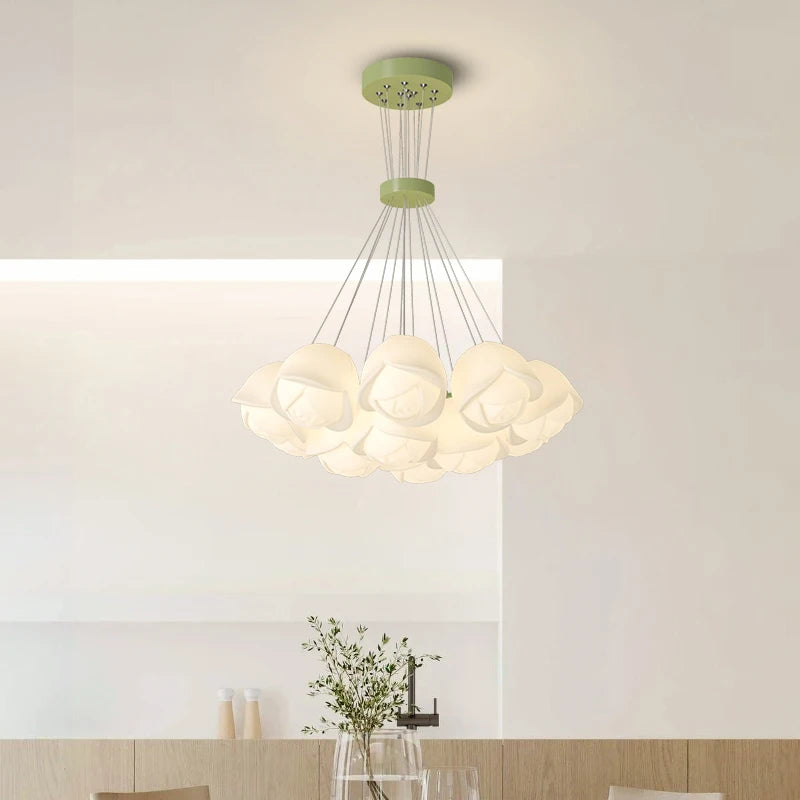 Minimalist LED Rose Pendant Lights - Elegant Interior Lighting for Various Spaces