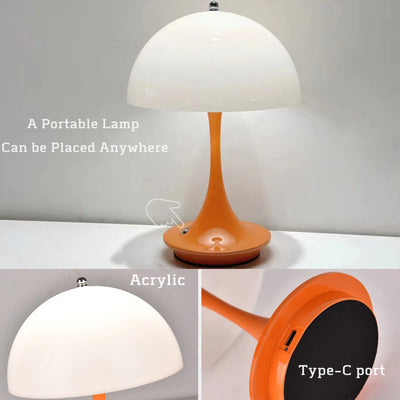 Modern Mushroom USB Rechargeable LED Table Lamp – Sleek Night Light for Bedroom & Dining