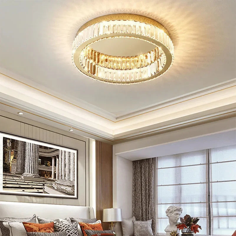 Nordic LED Crystal Circle Ceiling Lamp: Modern Elegance for Every Room