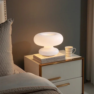 Chic Circle Glass Table Lamp - Modern Bedroom and Living Room Décor with Designer Appeal