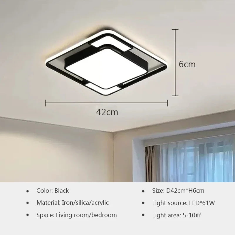 Modern LED Ceiling Lamp - Luxury Light for Bedroom, Dining, Living, Children's Room, Study