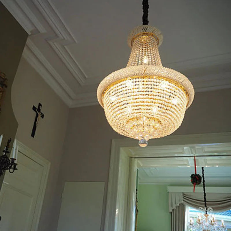 Phube Empire Gold Crystal Chandelier - Luxurious Illumination for Modern Living SpacesC