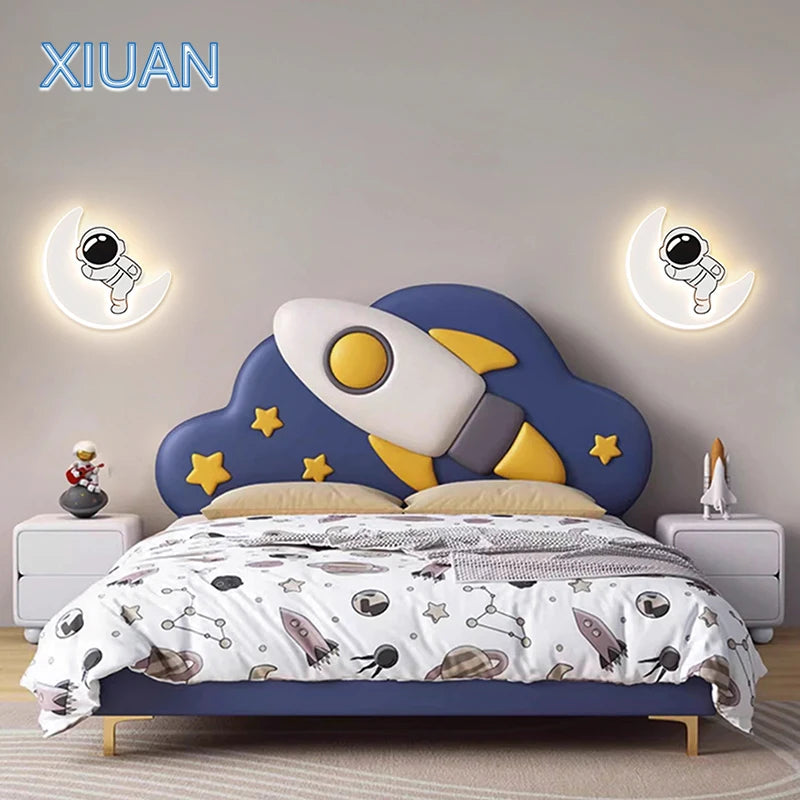 Creative Panda Astronaut Wall Sconce for Kids' Room