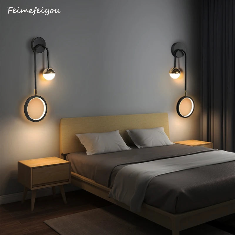 LED Modern Interior Wall Lamp - Round Ball Headboards Background Wall Light for Aisle Living Room