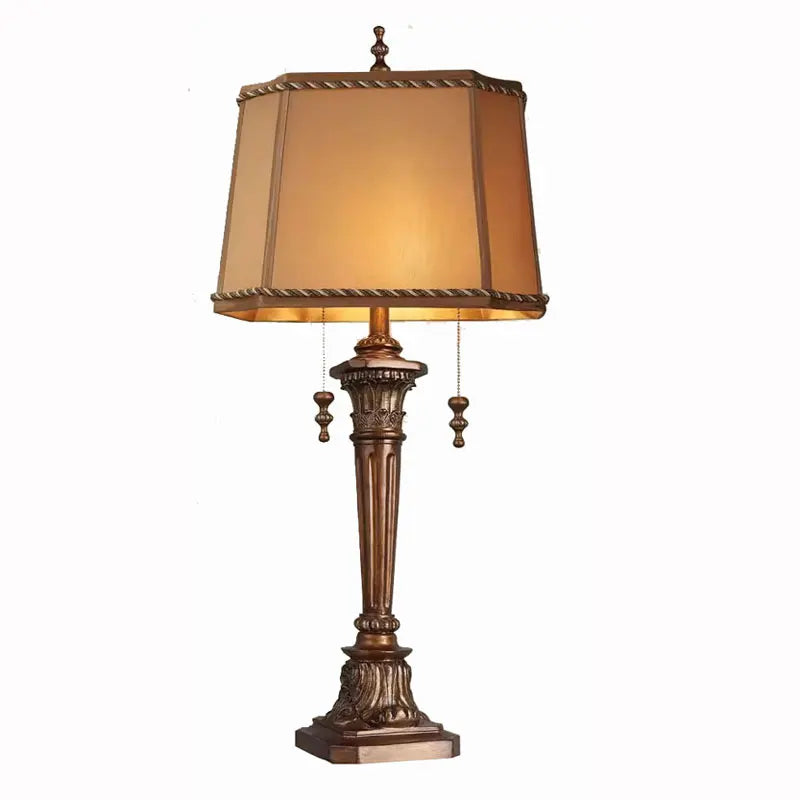 Large Neoclassical American Bedside Table Lamp – European Luxury Desk Lamp for Living Room, Retro Villa, and Hotel