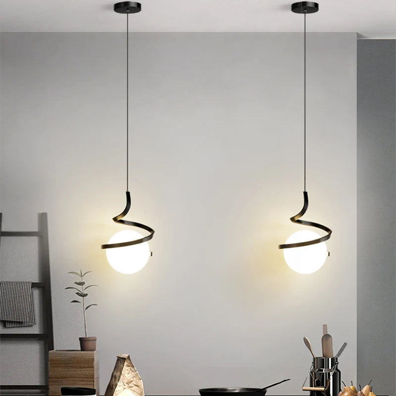 Nordic LED Pendant Lights - Modern Indoor Glass Hanging Lamp