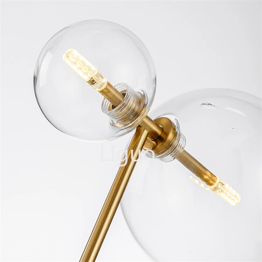 Contemporary Iron Glass Ball LED Table Lamp - Versatile Lighting for Bedroom, Living Room, and Study Areas