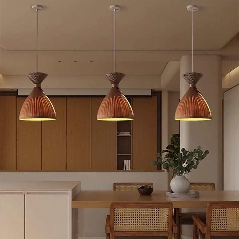 Japanese Wabi-sabi Wooden Pendant Light: Embrace Simplicity and Elegance