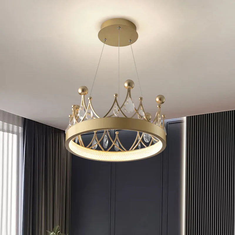 Modern Crown Crystal Chandelier - Nordic Minimalist Dining & Living Room Light, Luxury Bedroom Lamp