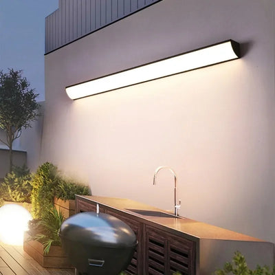 Minimalist Long Strip Outdoor LED Wall Lamp - Waterproof Garden Villa Porch Courtyard Sconce Background Wall Light