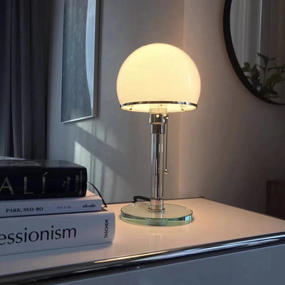 Bauhaus Table Lamp - Nordic Personality LED Glass Light, Simple Design Fabric Lamp for Reading, Study Room, Bedroom Bedside Lamp