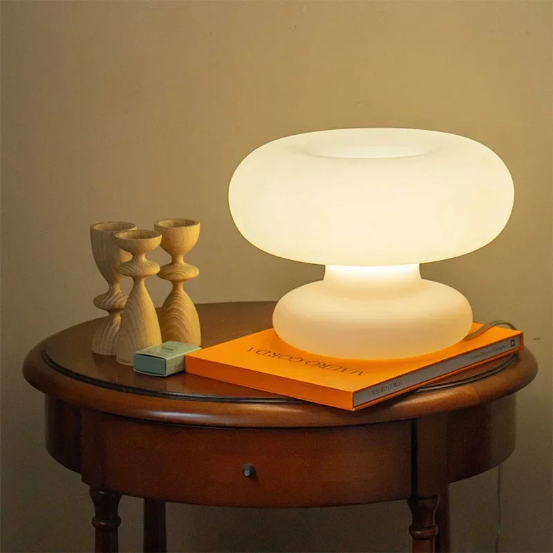 Chic Circle Glass Table Lamp - Modern Bedroom and Living Room Décor with Designer Appeal