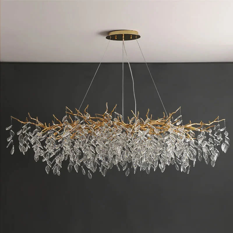 Luxury Modern Crystal Pendant Lamp - Elegant LED Chandelier for Villa Dining and Living Rooms