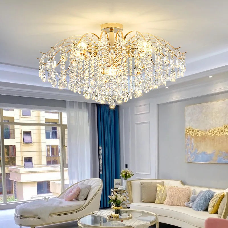 Luxury Crystal LED Chandelier - Modern Design for Elegant Living Room Decor