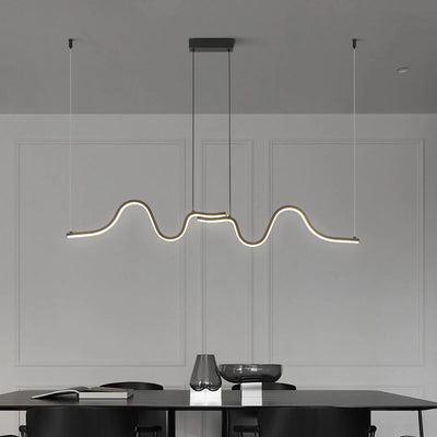 Minimalist Linear LED Pendant Light for Tubular Restaurant Kitchen Office Coffee