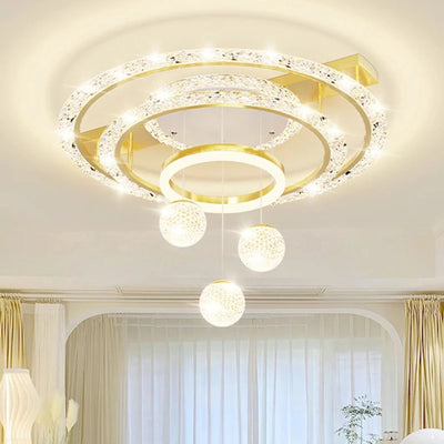 Nordic Light Luxury Ceiling Chandeliers - Round Pendant Lamps for Living Bedroom Home Decor Dining Table Kitchen Indoor Lighting