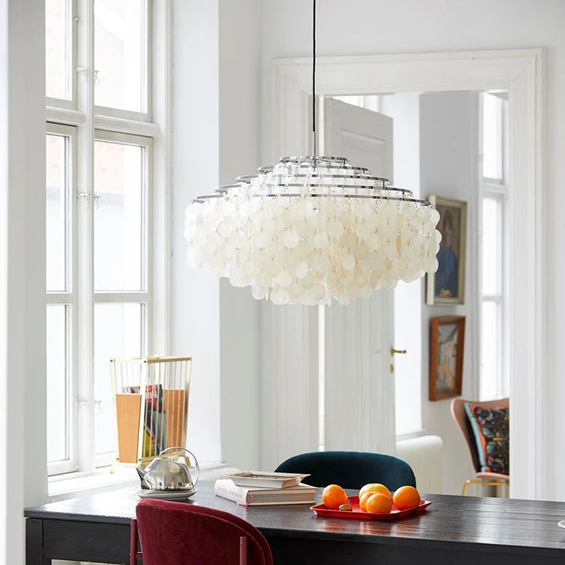 Modern Seashell LED Chandelier: Illuminate Your Space with Coastal Elegance