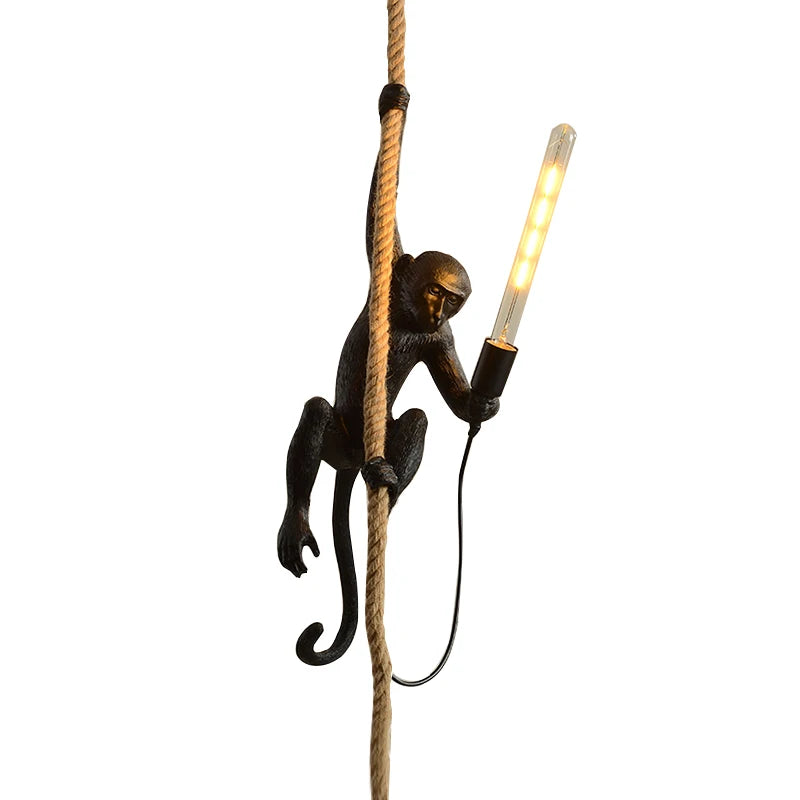 Modern LED Art Monkey Pendant Light - Whimsical Illumination for Creative Spaces