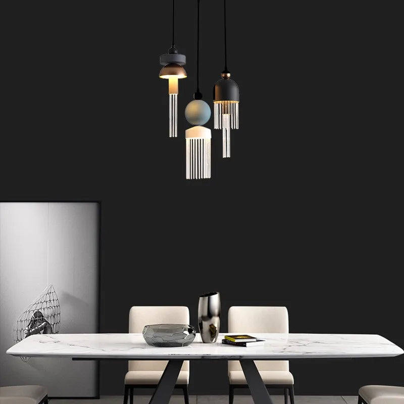 Nordic Modern Glass Pendant Lamp - LED Island Platform Lighting