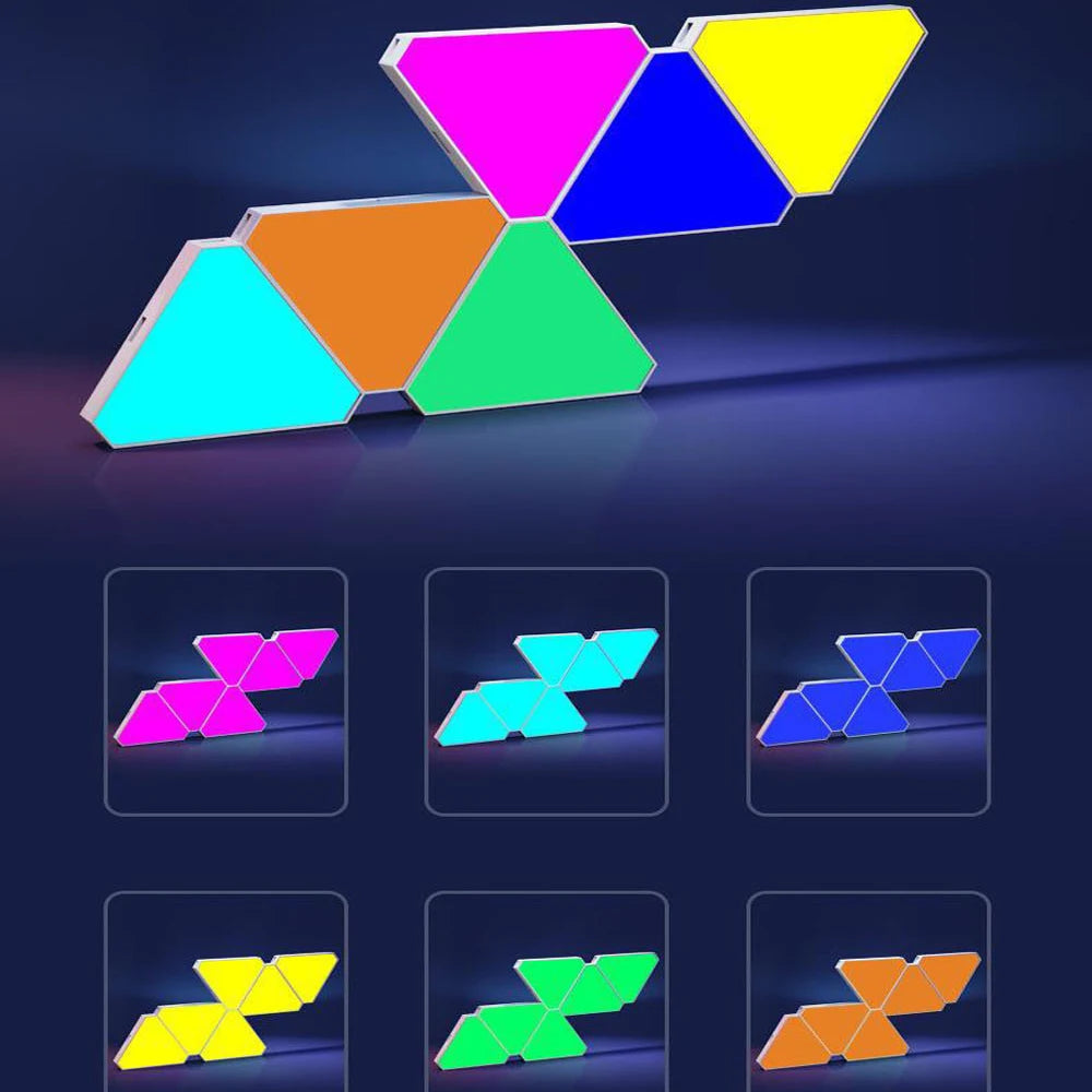 Modern RGB Triangle Wall Light | LED Quantum Lamp with Music Sync