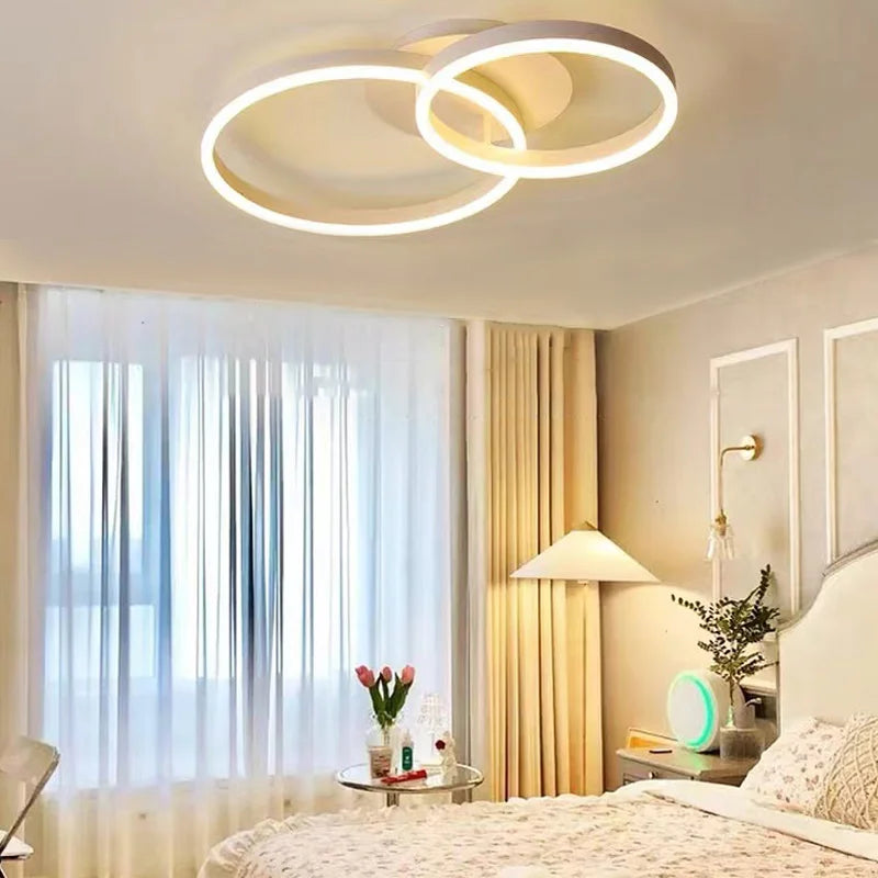 Modern LED Circle Ceiling Light - Minimalist Nordic Design for Bedroom, Living Room, and Home Decor