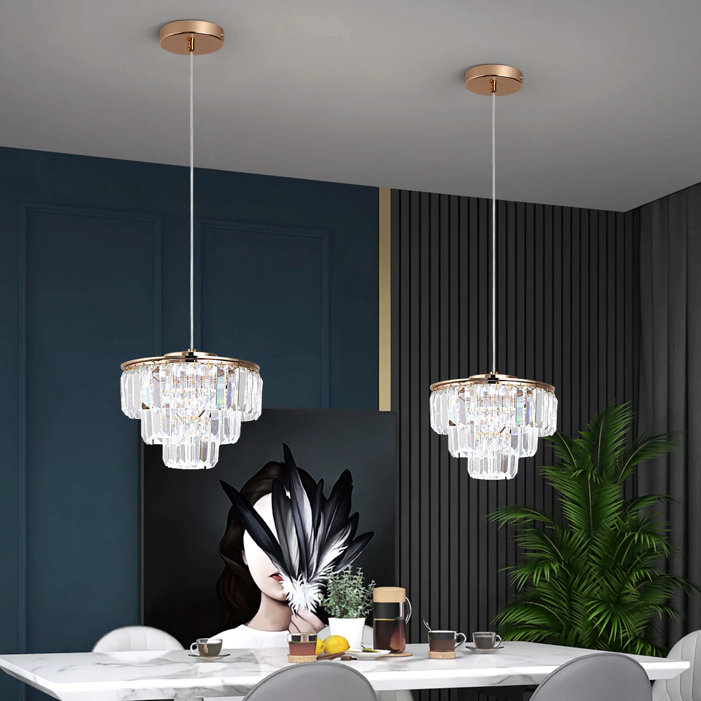 Modern K9 Crystal LED Ceiling Lamp - Nordic Chandelier