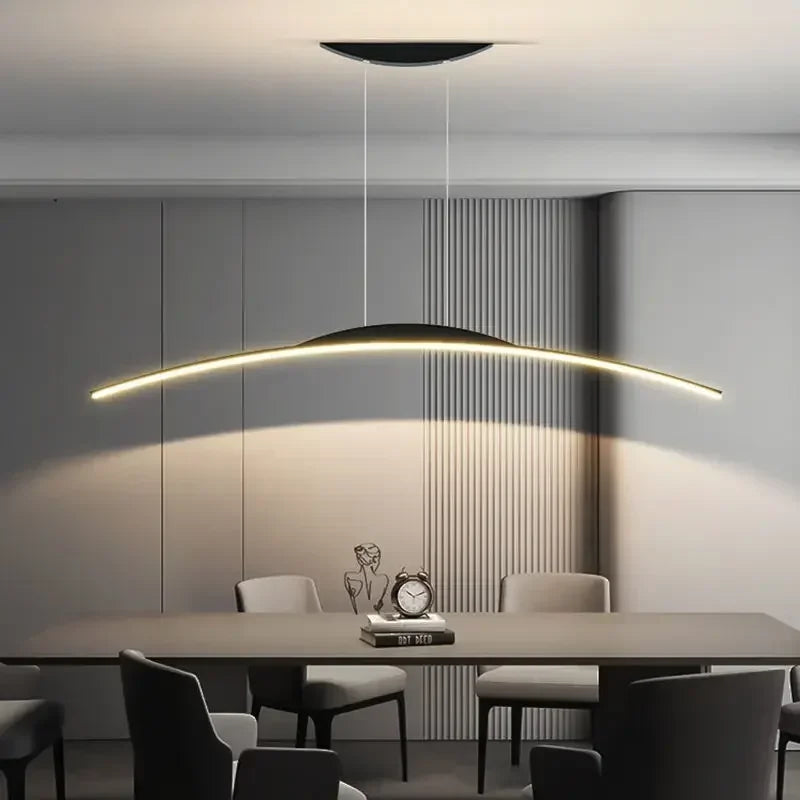 Minimalist Long Strip LED Pendant Chandeliers