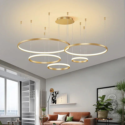 Minimalist Pendant Lights Modern Acrylic Led Restaurant Chandelier Living Room Ring Art Creative Personality Net Red Custom Lamp